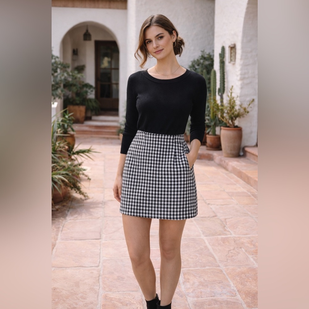 & Other Stories MANTECO Italy Tweed A-Line Mini Skirt Sz 0 Paris Atelier